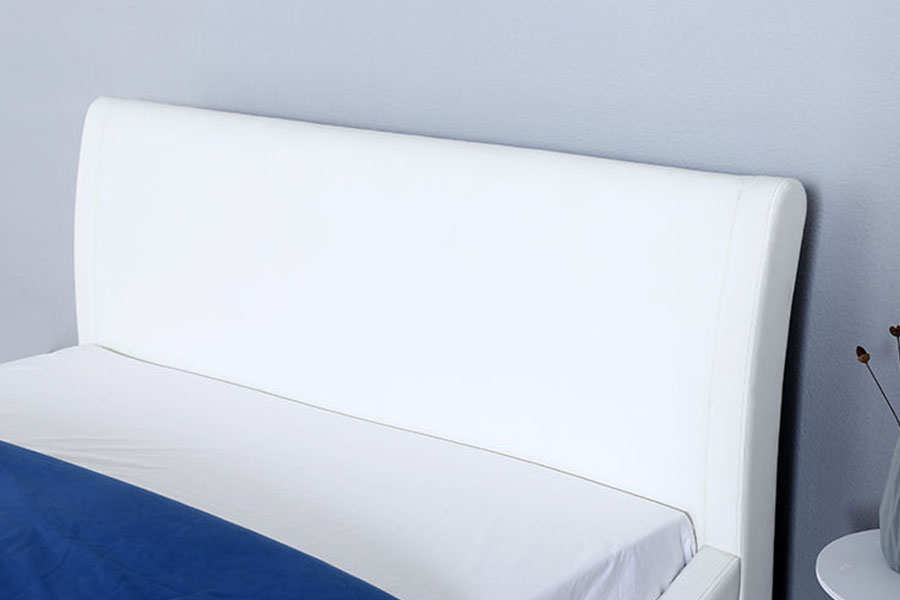1280G Bettgestell mit weichem Kopfteil aus Kunstleder und Gaslift für Schlafzimmer mit Stauraum